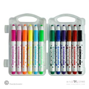 ماژیک نقاشی12رنگ جعبه طلقی کرونا کدWH6705-12